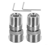 Adaptador de grifo ajustable de 360 grados montado en la pared en ángulo curvado, conector de fontanería de tornillo excéntrico para instalaciones de tuberías giratorias, acero inoxidable (estilo