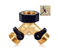 Adaptador de grifo de dos v?as de lat?n para lavadora doble, divisor de agua de 3/4 de pulgada para 2 electrodom?sticos