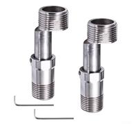 Adaptador de grifo de ducha, 2 piezas de acero inoxidable 360° ajustable adaptador de grifo de ducha con llave hexagonal para cocina, baño