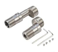 Adaptador de grifo de ducha ajustable, paquete de 2 con junta giratoria de 360 grados y sello a prueba de fugas, acero inoxidable 304 para múltiples aplicaciones de fontanería (telescópico de 304