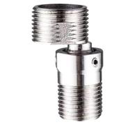 Adaptador de grifo de ducha giratorio de 360° con tornillo excéntrico de esquina montado en la pared, ángulo de ajuste curvado de acero, pie angulado