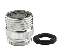 Adaptador de grifo de latón a manguera de jardín de 3/4 pulgadas con aireador para control de salpicaduras, se adapta a grifos aireadores extraíbles, conector de metal gris para riego de fregadero de