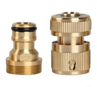 Adaptador de grifo de liberación rápida de latón, doble rosca 24 mm, exterior 22 mm interior, anillos de sellado para manguera, lavadora, cocina, baño (C)