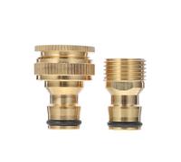 Adaptador de Grifo para Fregadero de Cobre Amarillo, Conexión Rápida | Rosca Macho 1/2 a 3/4 Pulgadas, Juntas Empotradas, Aireador Integrado, para Limpieza del Lavabo
