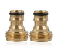 Adaptador de Grifo para Manguera de Jardín con Rosca Externa de 3/4 Pulgadas, Conector Macho, Compatible con Sistema de Acoplamiento Gardena, Resistente a Corrosión, UV y Altas Temperaturas (2x 3/4")