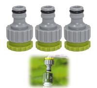 Adaptador de Grifo para Manguera, Juego de 3 Conectores 2-en-1, Compatible con Gardena, Raccord de 1/2 Pulgada 3/4 Pulgada, Raccordo de Goma para Riego de Jardín, Fácil de Instalar