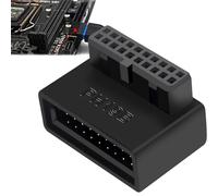 Adaptador de hardware para computadora, puerto de ángulo recto, conector macho hembra de panel frontal, cabezal interno de 19 pines y 20 pines, componente de escritorio premium, perfecto mantenimiento