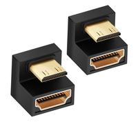 Adaptador de HDMI a Mini HDMI en ángulo de 360 grados, en forma de U, Mini HDMI macho a HDMI hembra, adaptador de ampliación para cámaras digitales 8K/4K 3D 1080P, monitores, DVR (2 unidades)