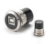 Adaptador de impresora USB B a USB 2.0 tipo B de rosca tipo B, M22, tipo B a panel A, conector de montaje en panel B hembra a A, conector redondo, adecuado para impresoras, escáneres, etc