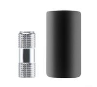 Adaptador de inflación de boquilla de bomba de bicicleta, boquilla de bomba de bicicleta portátil de aleación 6061, adaptador de portabrocas de inflado, ciclismo de presión con funda ((((plata)