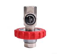 Adaptador de inflado de buceo G5/8 14 a 1/4 NPT con roscas mecanizadas de precisión y filtro cónico para una integridad repetible del sello (rojo)