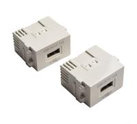 Adaptador de interfaz de módulo USB para carga de teléfono móvil con transformador de 5 V y puerto de 2.1 A hecho de ABS y metal para necesidades de decoración eléctrica del hogar y hotel (2 piezas)