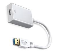 Adaptador de Interfaz Multimedia USB3.0 a HD, Convertidor de Pantalla HD de 5 Gbps 1920x1080 para Monitor, Video Externo y Tarjeta Gráfica (Plata)