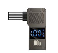 Adaptador de interfaz tipo C a DC - 100 W PD Charger Connector Tip | to Laptop Barrel Jack Converter with Digital Display, Fast Charging Power Adapter for Notebook, Router, and Battery Pack