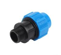 Adaptador de junta de tornillo de ajuste PP para sistemas de riego, conector de tubo de polietileno con abrazadera de agua potable, adaptador macho para riego por goteo de jardín, clasificación de