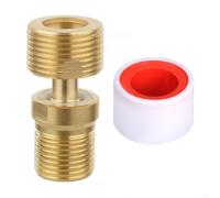 Adaptador de latón para ducha con cuerpo reforzado para mayor estabilidad al conectar brazos de ducha a tomas de pared fuera del eje (1 unidad)