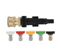 Adaptador de lavadora a presión compatible con LAVOR para PARKSIDE PHD para VAX, para Interskol y para martillo para productos Sterwins, con 5 puntas de boquilla de lavadora eléctrica
