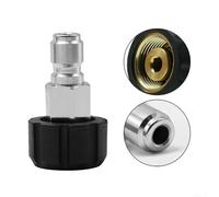 Adaptador de lavadora a presión M22 14/15 giratorio a 3/8 pulgadas acoplador de conector rápido con alta resistencia a la presión de hasta 5000 PSI (M22 14 mm a 3-8 pulgadas)