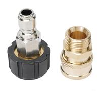 Adaptador de lavadora a presión M22 14 mm Kit de conexión rápida 5000PSI acoplador giratorio para manguera de lanza Acero inoxidable Montaje de latón Piezas de equipo de limpieza de jardín Piezas de