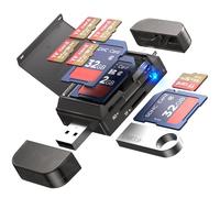 Adaptador de Lector de Tarjetas SD/TF 6 en 1 con Puertos USB A y Tipo C y Ranuras USB 3.0 para Tarjetas de Memoria Micro SD/SDHC/SDXC/MMC, Compatible con PC, MacBook, teléfonos Android y i-Phone.