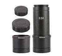 Adaptador de lente de montaje en C 0.5X con revestimiento reflectante azul para microscopio estéreo trinocular binocular para cámara de video trinocular, adaptador de microscopio a soporte de monitor