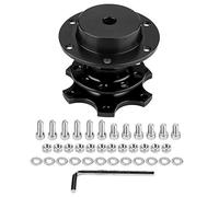 Adaptador de liberación rápida para el cubo del volante de automóvil, kit universal de enganche y desenganche con tornillos de montaje para ruedas de 6 pernos del mercado de (Negra)