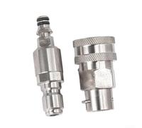 Adaptador de liberación rápida para lavadora de alta presión de 3/8 pulgadas, kit de conector de rosca M22 para limpieza de jardín Karcher, ajuste de acero, diseño antitorceduras B)