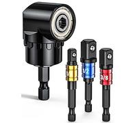 Adaptador de llave angular de 105°, Mellbree 1/4" 3/8" 1/2" hexagonal adaptador de llave de tuercas adaptador de llave llave inglesa para destornillador manual, destornillador eléctrico, etc.