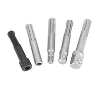 Adaptador de llave de vaso, 3 adaptadores de enchufe de acero SDS Plus + 2 extensiones hexagonales SDS, accesorios de herramientas de destornilladores eléctricos