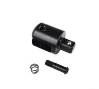 Adaptador de llave de vaso resistente con cabezal giratorio de 240 grados para reparación de neumáticos de automóvil con accionamiento cuadrado de 1/2 pulgada, acabado negro de acero, versión ligera
