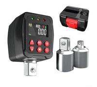Adaptador de llave dinamométrica digital, unidad de 1/2 pulgada, rango de 0.9-340 Nm con precisión de ± 1%, modo pico/pista, pantalla LCD (Nm/ft-lb/in-lb/kg-cm), zumbador y LED, para convertir llaves
