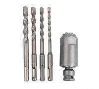 Adaptador de llave eléctrica multifunción para martillos eléctricos, convertidor de vástago redondo de 1/2 pulgada a unidad cuadrada con 4 brocas (6/8/10/12 mm), herramienta de aleación de acero