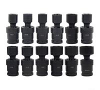 Adaptador de llave neumática y eléctrica de 12 pulgadas, acero cromado, interfaz de rosca de tornillo múltiple de 12 mm, 24 mm, diseño de junta giratoria (24 mm)