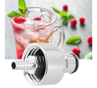 Adaptador de llenado de botellas a presión de carbonatación de acero inoxidable para botellas de vino, cerveza y refrescos PET, color plateado