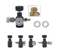 Adaptador de llenado de cilindro de CO2 for tanque de agua de soda (2 unidades) Adaptador de carga rápida con válvula de purga de ventilación y encendido/apagado(3 holes Vent 2K Male)