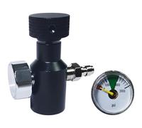 Adaptador de llenado de CO2, conector de inflado rápido de aire comprimido con calibre de 3000 psi, doble puerto, rosca G1/2-14, cabeza macho de 8 mm, para estación de llenado de tanque de CO2 de 12