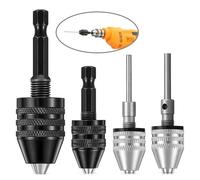 Adaptador de mandril de taladro eléctrico autoajustable, taladro sin llave de 0,3-8mm, accesorio de pinza, convertidor de cambio rápido de vástago hexagonal de 1/4" (Color : 0.3-6.5mm Black)