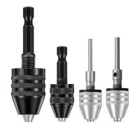 Adaptador de mandril de taladro eléctrico autoajustable, taladro sin llave de 0,3-8mm, accesorio de pinza, convertidor de cambio rápido de vástago hexagonal de 1/4" (Color : 0.3-8mm Black)