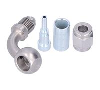 Adaptador de manguera de aceite de freno de motocicleta, 4 piezas de 75 grados M10 manguera de aceite de freno de motocicleta de acero inoxidable de montaje Banjo de repuesto para piezas de