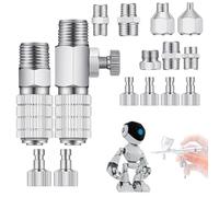 Adaptador de manguera de aerógrafo, conectores 1/8 de conexión rápida, accesorios de aerógrafo - Piezas de repuesto de acoplamiento de desconexión profesional para pintura