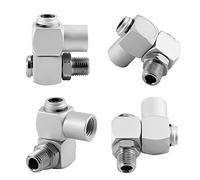 Adaptador de Manguera de Aire, 4 Unids Set 360 Grados Conector de Manguera de Aire Giratoria Universal 1/4 ''Adaptador de Aire Herramienta Accesorios Giratorios
