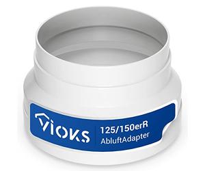 Adaptador de manguera de extracción. 125-150 mm Blanco | Conector para manguera de ventilación de PVC de 150 mm, campana extractora