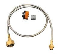 Adaptador de manguera de gas de acero inoxidable para exteriores para estufas de camping de 70 cm de longitud, diseñado para compatibilidad con múltiples recipientes de propano y butano