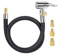 Adaptador de manguera de inflado de neumáticos con sistema de conexión rápida y conector de válvula de bloqueo automático para gestión de presión de neumáticos de fugas (100 cm)