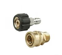 Adaptador de manguera de lavado a presión M22 de 14/15 mm giratorio a acoplador de desconexión rápida de 3/8 pulgadas para compatibilidad de bomba y manguera (M22 de 14 mm a 3-8 pulgadas)