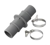 Adaptador de manguera de piscina Acoplamiento de conector de 1 1/4 o 1 1/2 pulgadas para sistemas de manguera de vacío de piscina con abrazaderas de acero inoxidable y material plástico (B)