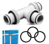 Adaptador de manguera de piscina, acoplamiento de conector de manguera de piscina de 1,5" a 1,5" con 3 juntas de goma, conectores de bomba de piscina para adaptador (3 interfaces)
