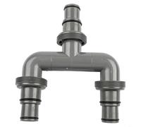 Adaptador de manguera de piscina Conector de 38 mm a 32 mm para Intex sobre el suelo, kit de actualización de bomba de filtro de piscina de plástico gris en forma de T (C)