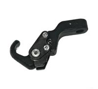 Adaptador de manillar de espejo lateral de bicicleta, soporte de gancho plegable de aluminio para motocicleta, moto de cross, color plateado (negro)