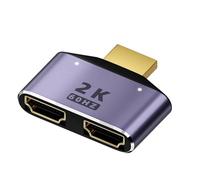 Adaptador De Monitor Doble: Indicador De Salida HD 2K, Hub Ligero De Aleación De Aluminio, Conexión Bañada En Oro, Divisor Portátil | Solución De Visualización Para Computadora De Escritorio